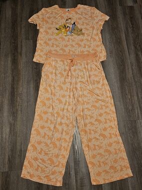 Disney Peach-Orange Sleep Shorts with Elastic Waist